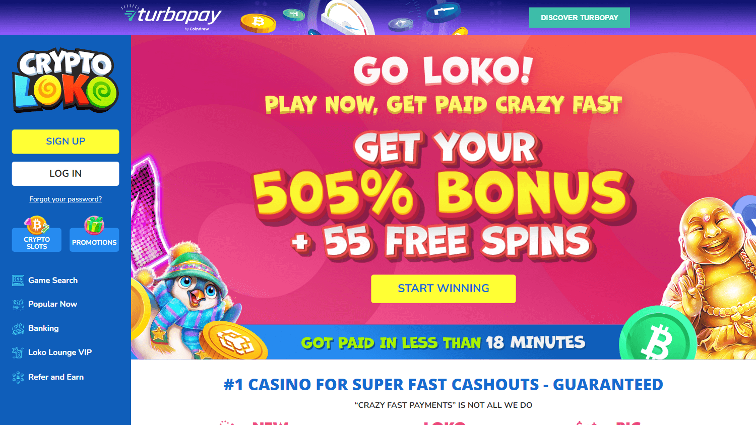 Crypto Loko Casino Desktop screenshot